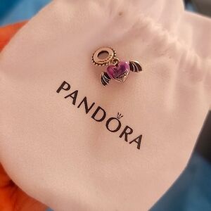 Pandora halloween vampire winged heart charm